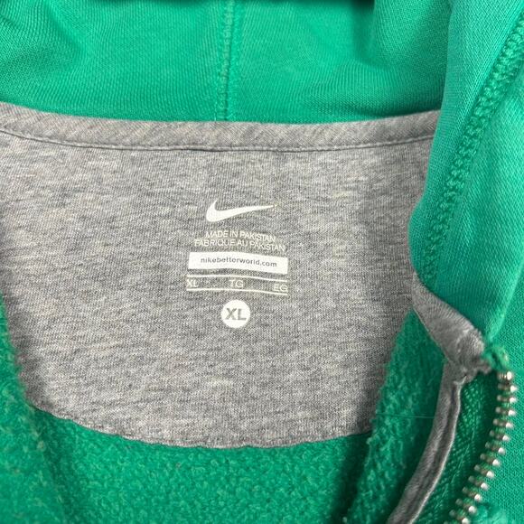 Y2K Nike Green Single Swoosh Zip Up Hoodie - Picture 4 of 7